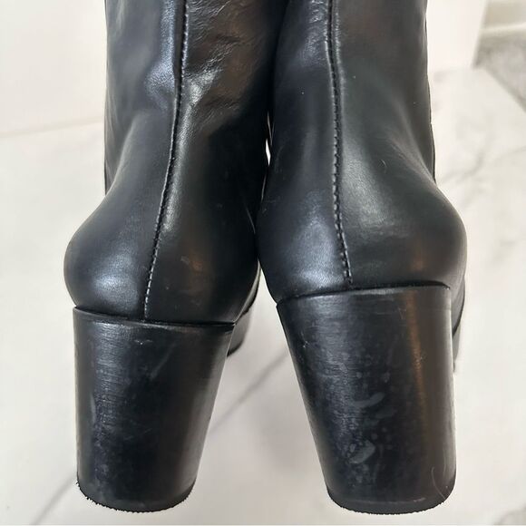 Charleston Shoe Co. Black Leather Drake Ankle Heeled Bootie Size 10 Date Party - Picture 11 of 16